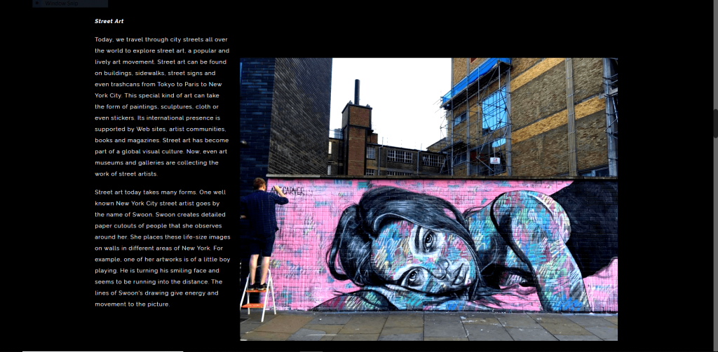 بخشی از وبسایت ImpossibleArt